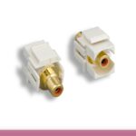 Red RCA F/F Recessed Keystone Insert Module