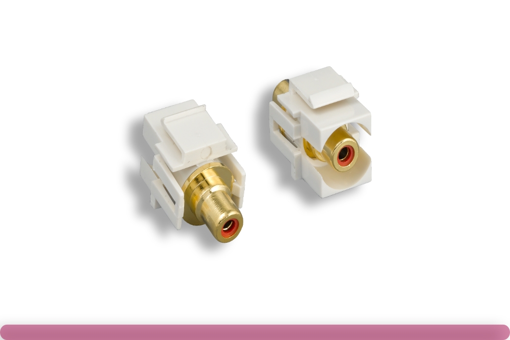 68jk-rs-rca-rd_1.jpg Red RCA F/F Recessed Keystone Insert Module - Image 1