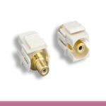 White RCA F/F Recessed Keystone Insert Module