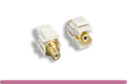 White RCA F/F Recessed Keystone Insert Module
