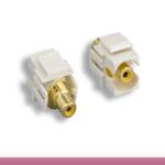Yellow RCA F/F Recessed Keystone Insert Module