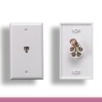 1 Port Wall Plate with 6P4C Jack, White Color