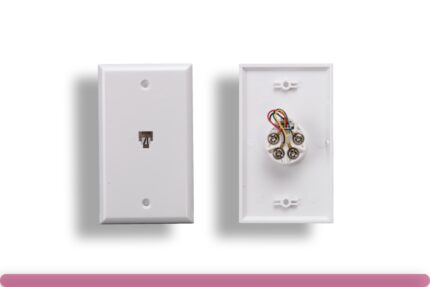 1 Port Wall Plate with 6P4C Jack, White Color