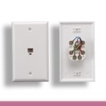 1 Port Wall Plate with 6P6C Jack, White Color