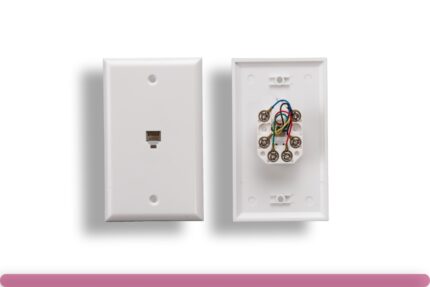 1 Port Wall Plate with 6P6C Jack, White Color