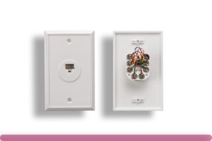 1 Port Wall Plate with 8P8C Jack, White Color