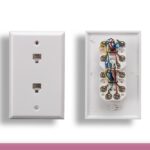 2 Port Wall Plate with 6P6C Jack, White Color