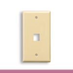 1-Port Wall Plate for Keystone Insert Ivory Color