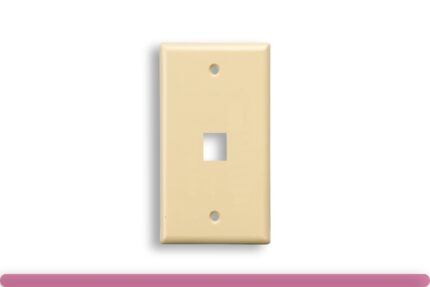1-Port Wall Plate for Keystone Insert Ivory Color