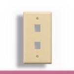 2-Port Wall Plate for Keystone Insert Ivory Color
