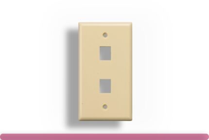 2-Port Wall Plate for Keystone Insert Ivory Color