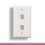 2-Port Wall Plate for Keystone Insert White Color