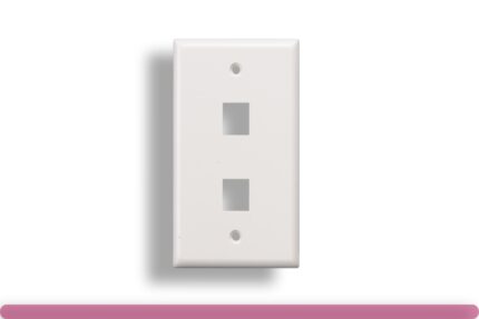2-Port Wall Plate for Keystone Insert White Color
