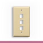 3-Port Wall Plate for Keystone Insert Ivory Color