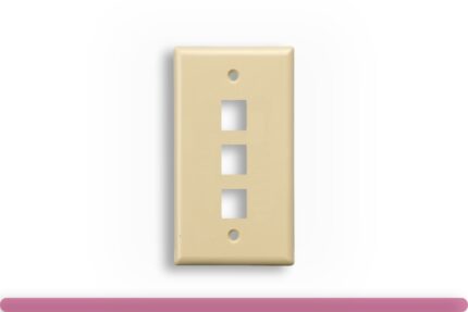3-Port Wall Plate for Keystone Insert Ivory Color