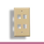 4-Port Wall Plate for Keystone Insert Ivory Color
