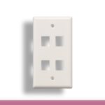 4-Port Wall Plate for Keystone Insert White Color