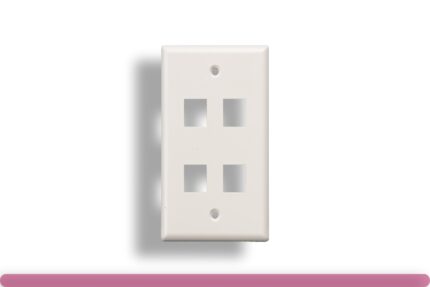 4-Port Wall Plate for Keystone Insert White Color