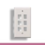 6-Port Wall Plate for Keystone Insert White Color