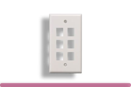 6-Port Wall Plate for Keystone Insert White Color