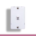 1 Port Wall Plate with RJ-12 Jack, White Color