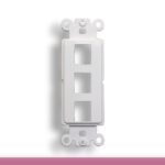 3-Port Decorator Wall Plate Insert White Color