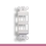4-Port Decorator Wall Plate Insert White Color