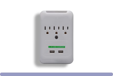 3 Outlet Wall Tap Power Surge Protector with 2 USB Ports