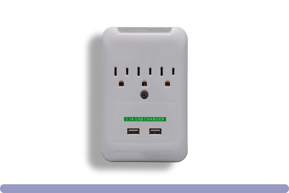 68pl-ac3200_-_a_2.jpg 3 Outlet Wall Tap Power Surge Protector with 2 USB Ports - Image 1