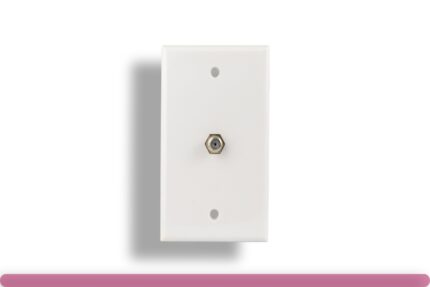 1 Port Wall Plate with F Connector White Color