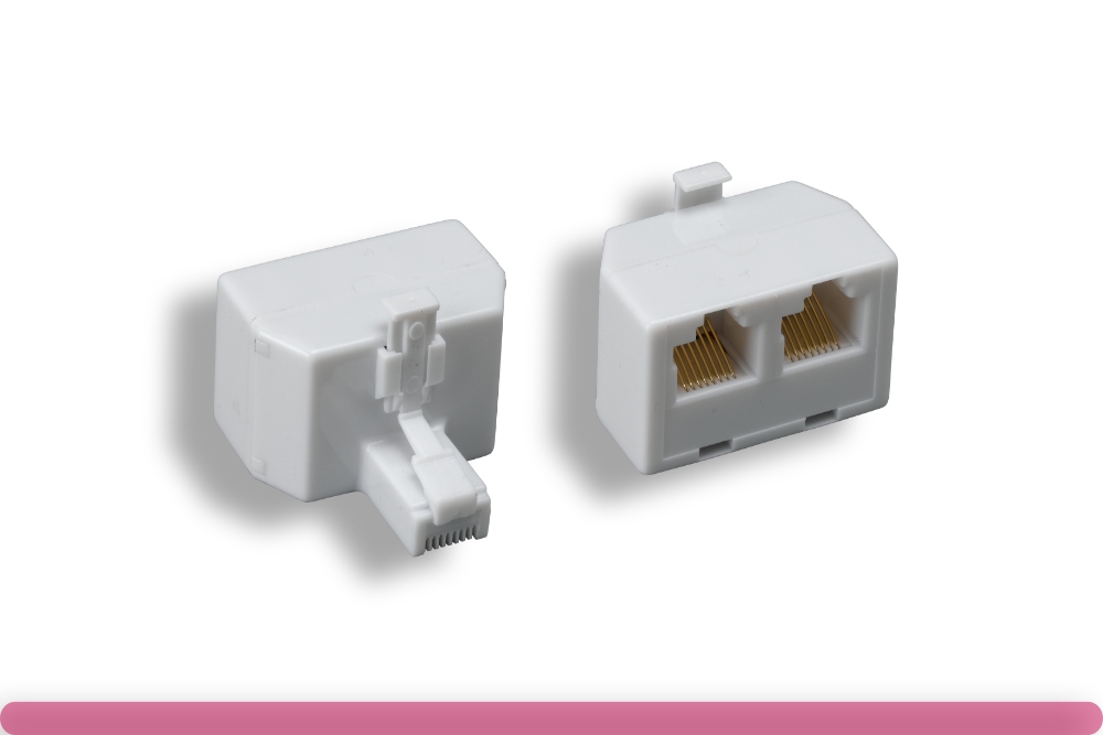 68ta-88-m2f-wh.jpg RJ-45 8P/8C 1 to 2 Modular T-Adapter - Image 1