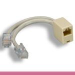 RJ-45 M x 2 to F, Cat. 5e T-Adapter