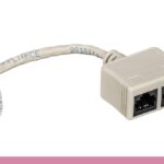 RJ-45 M to F x 2, Cat. 5e T-Adapter