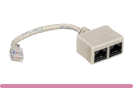 RJ-45 M to F x 2, Cat. 5e T-Adapter