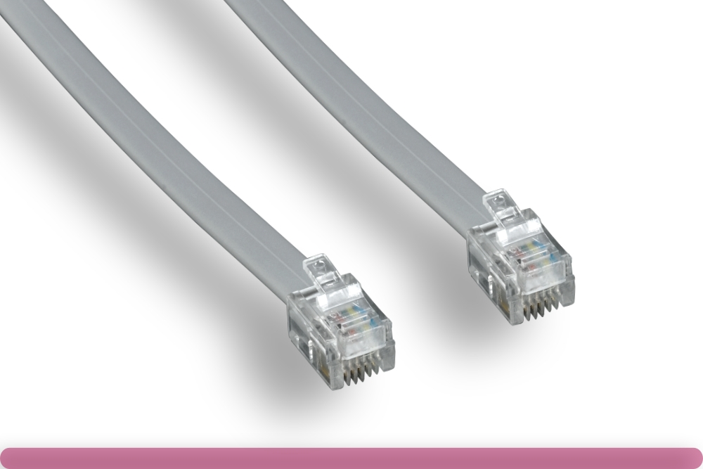 8102-66xxx_1_2_1.jpg RJ-12 6P6C Reverse Modular Phone Cable - Image 1