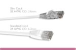 White Slim Cat 6 UTP Patch Cable - Image 2