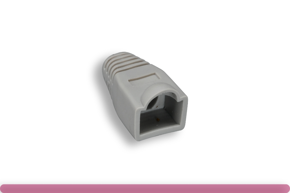 92r2-011-50_1.jpg RJ45 Strain Relief Boot Gray Color - Image 1
