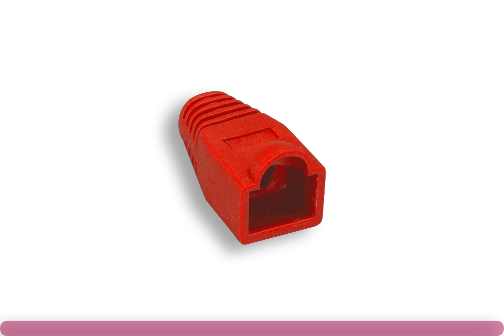 92r2-015-50_1.jpg Cat. 6 RJ-45 Strain Relief Boot Red Color - Image 1
