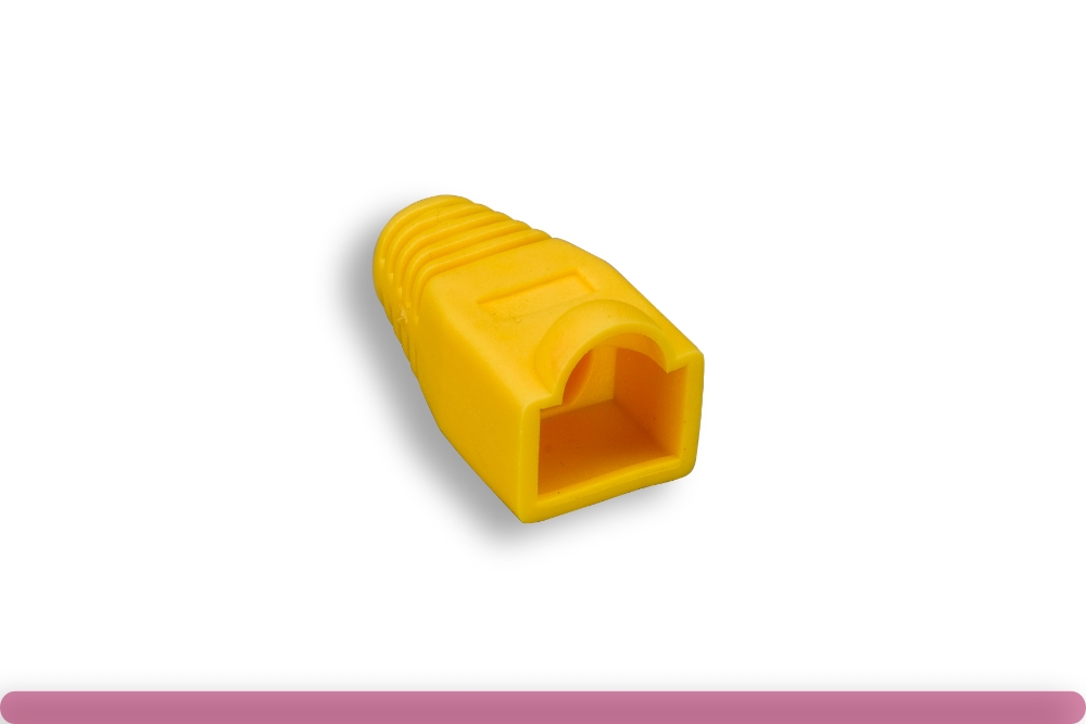 92r2-016-50_1.jpg Cat. 6 RJ-45 Strain Relief Boot Yellow Color - Image 1