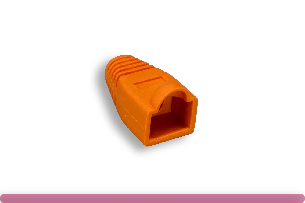 92r2-017-50.jpg RJ45 Strain Relief Boot Orange Color - Image 1