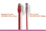 Red Slim Cat 6a UTP Patch Cable - Image 2